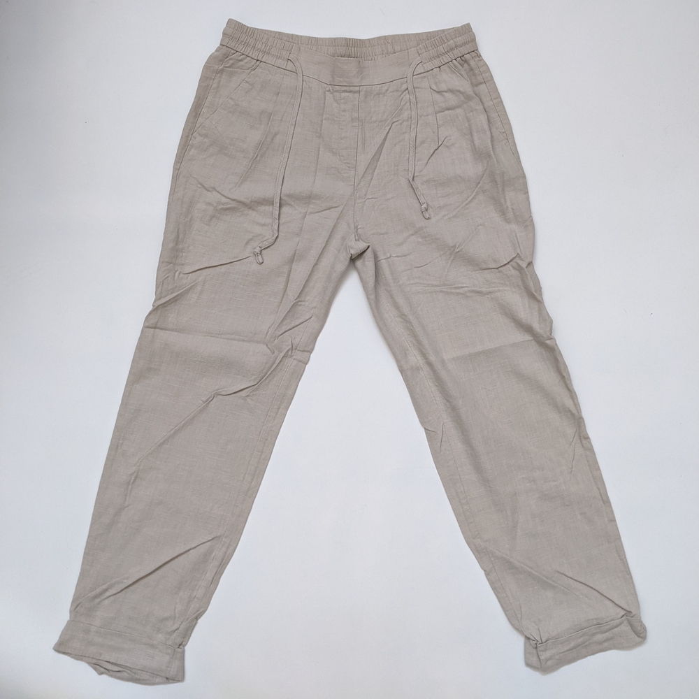 RW & Co Linen Beige Casual Pants, Women's Medium